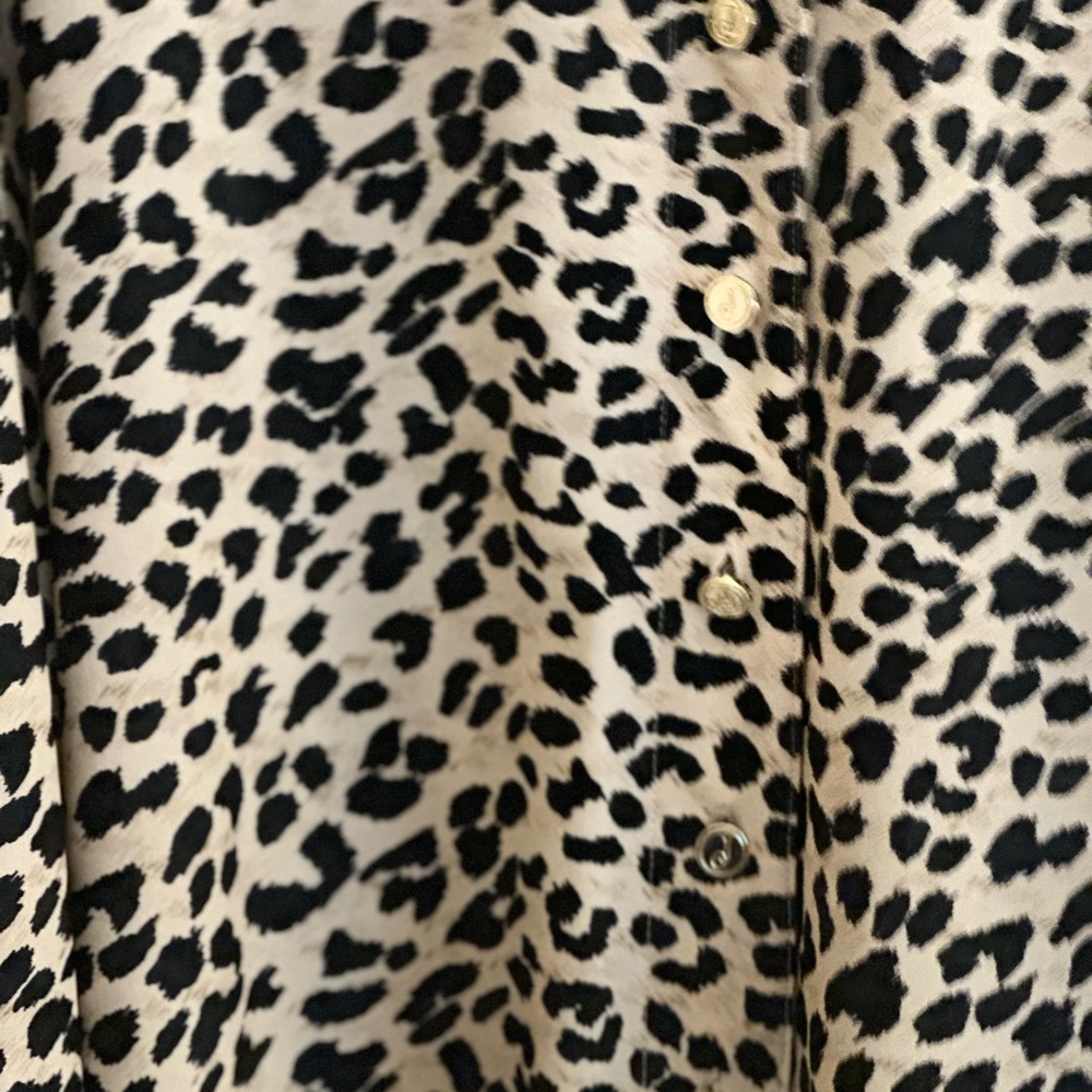 Jude Connally Black and Cream Leopard Print Blouse